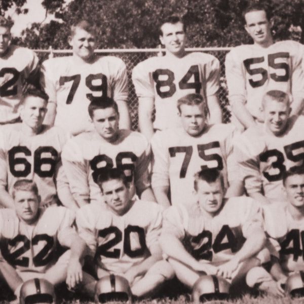 black and white photo of football team
